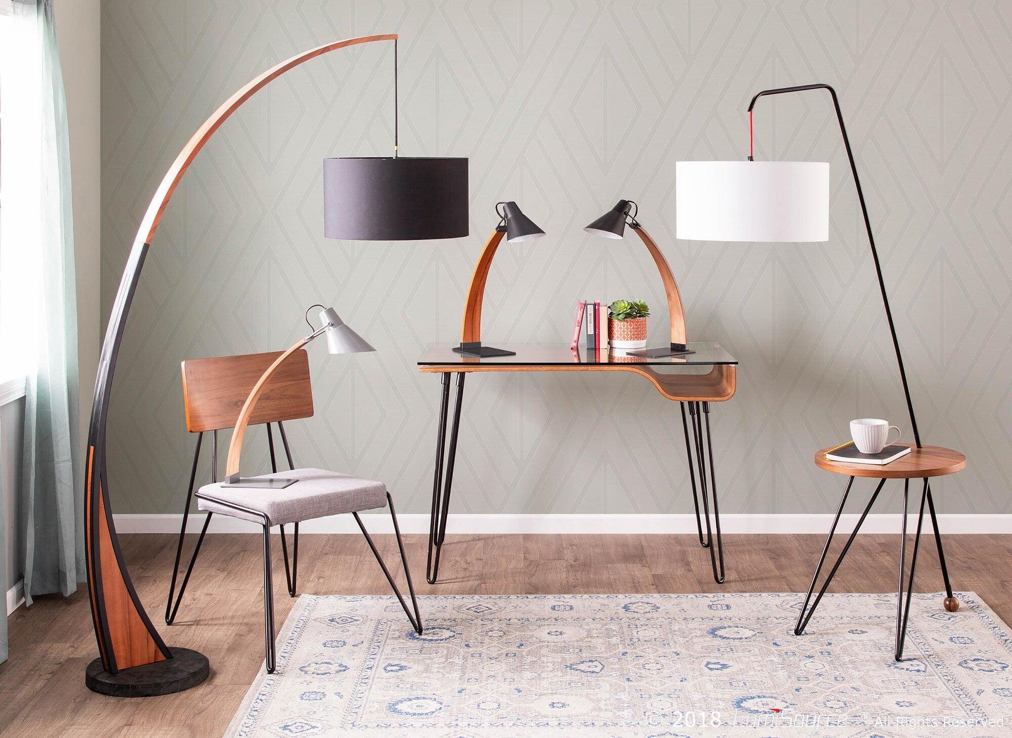 Lumisource Floor Lamps - Stork Lamp Walnut & White