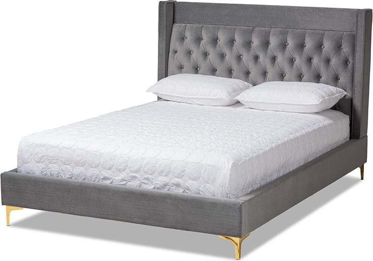 Wholesale Interiors Beds - Valery Queen Bed Gray