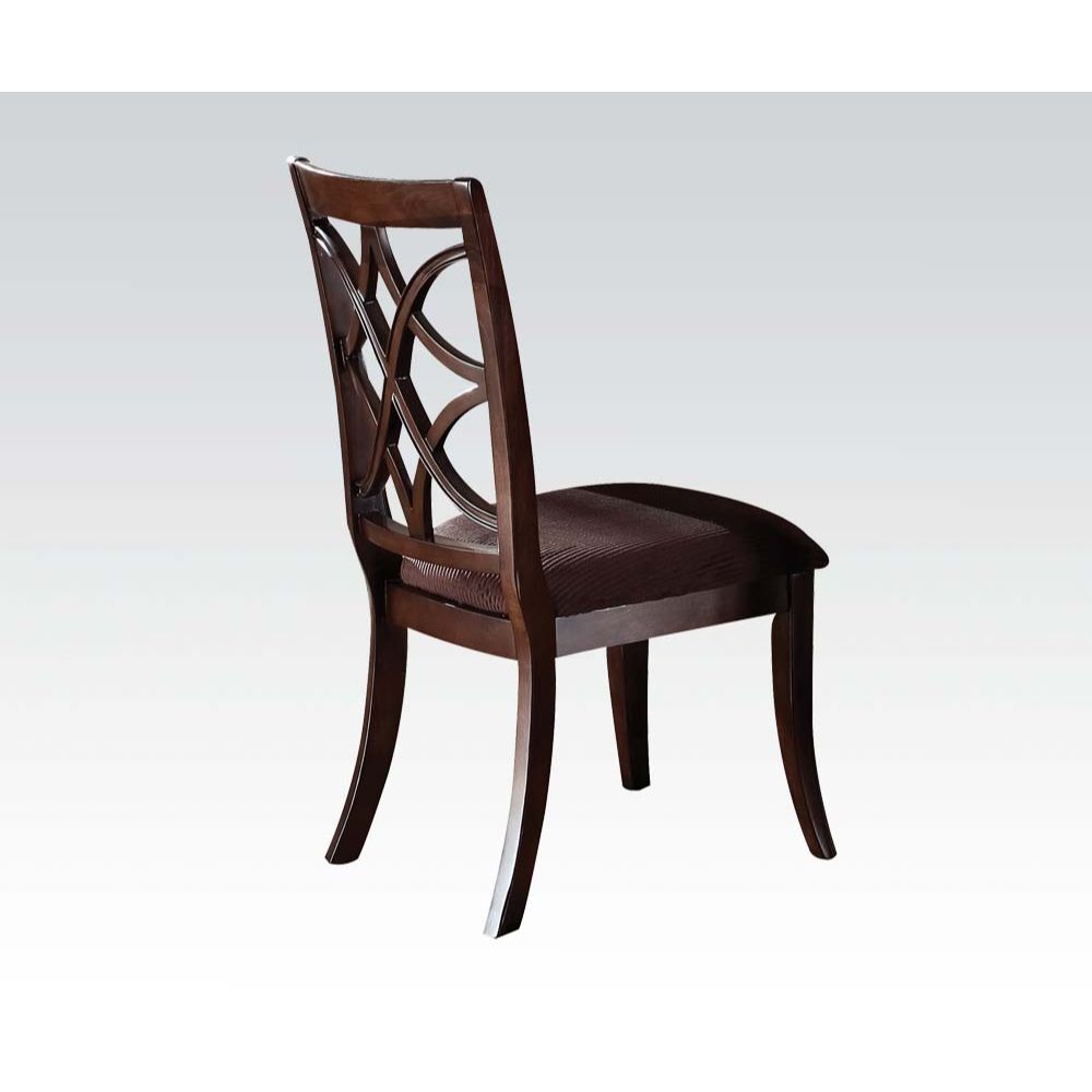 ACME Dining Chairs - ACME Keenan Side Chair (Set-2), Dark Walnut & Brown MFB