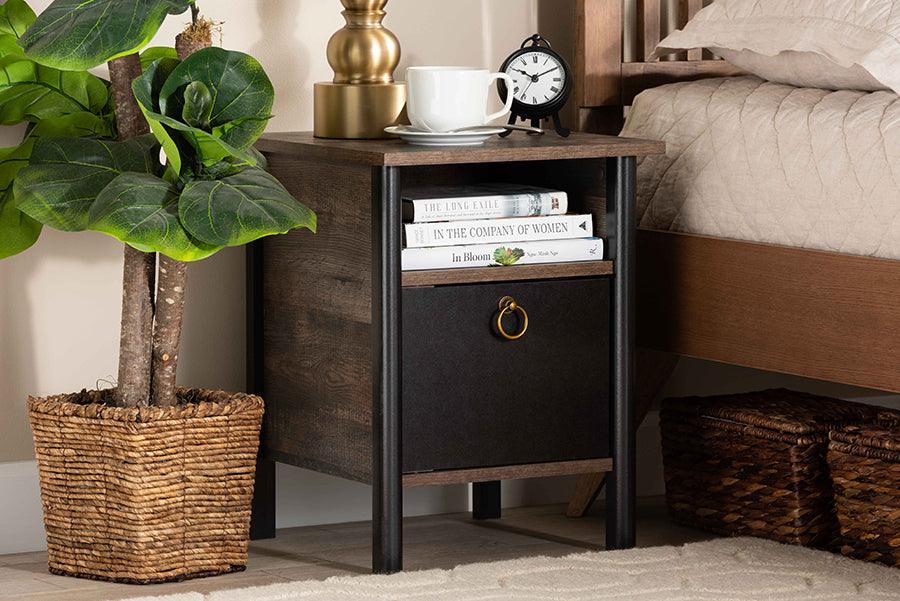 Wholesale Interiors Nightstands & Side Tables - Vaughan Nightstand Brown & Black