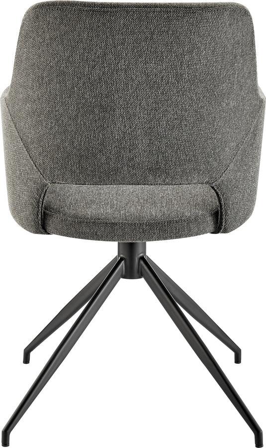 Euro Style Dining Chairs - Darcie Armchair In Charcoal Fabric and Black Base