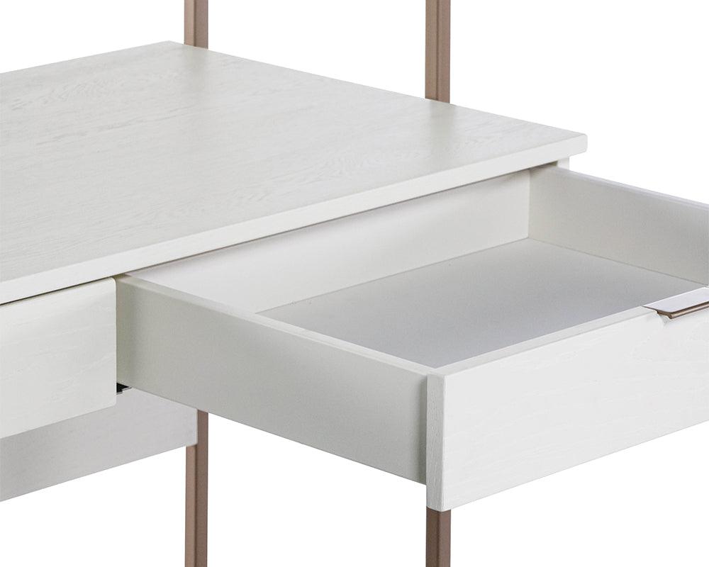 SUNPAN Desks - Ambrose Modular Wall Desk - Champagne Gold - Cream