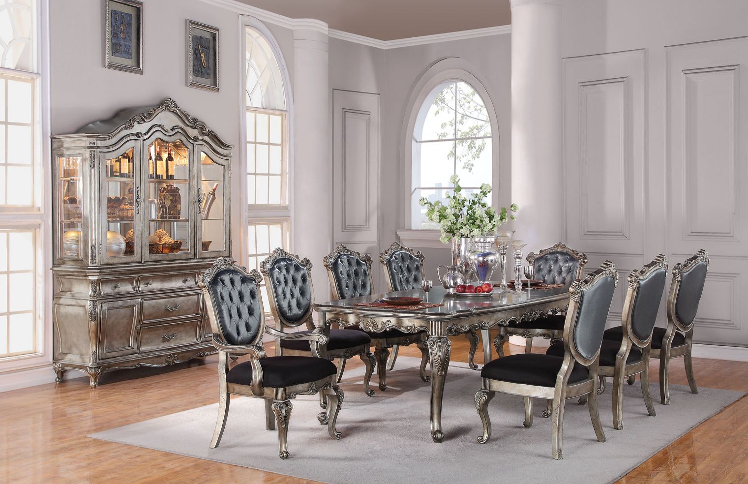 ACME Furniture Dining Tables - Chantelle Dining Table, Antique Platinum (60540)