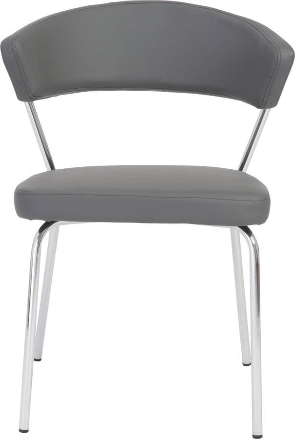 Euro Style Dining Chairs - Draco Dining Chair in Gray with Chrome Legs - Set of 2