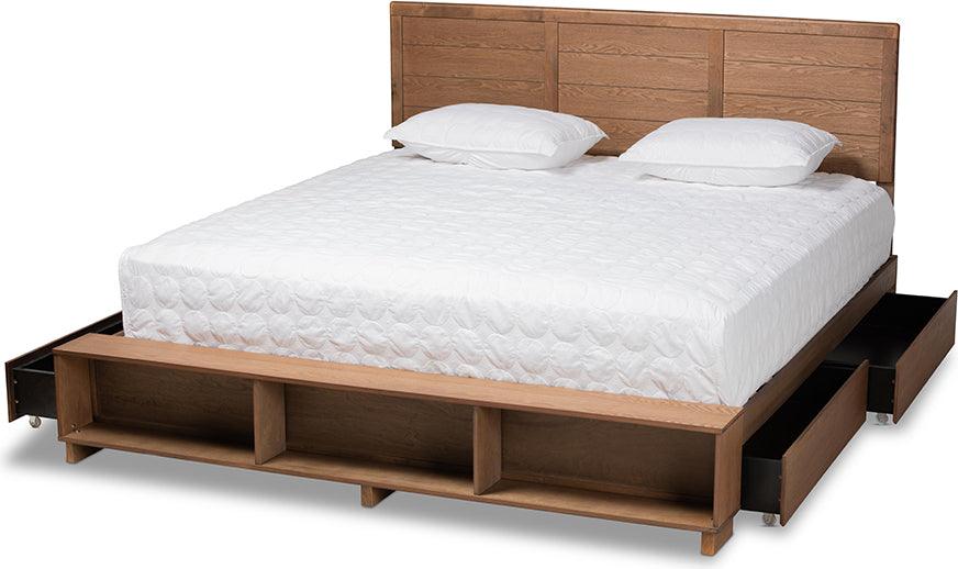 Wholesale Interiors Beds - Alba King Storage Bed Ash Walnut