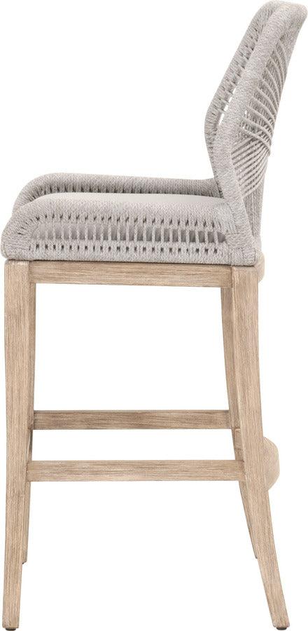 Essentials For Living Barstools - Loom Barstool Taupe & White Flat Rope, Pumice, Natural Gray Mahogany