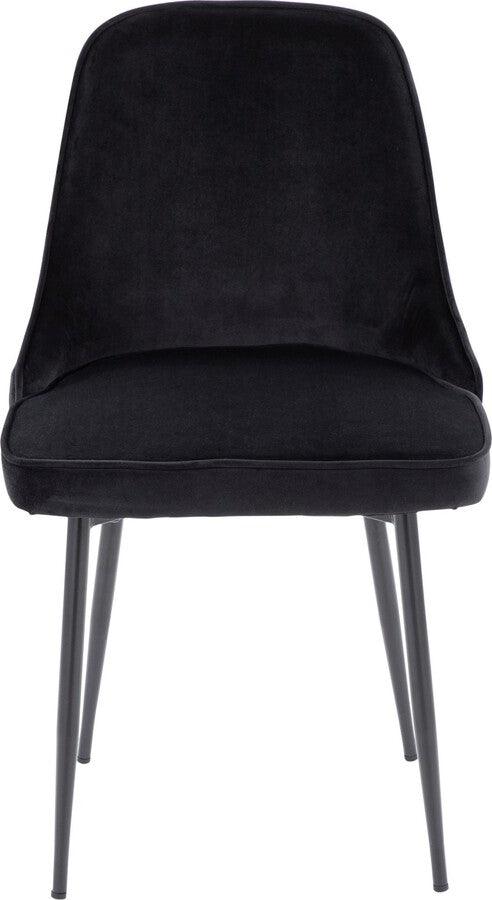 Lumisource Dining Chairs - Marcel Contemporary Dining Chair With Black Frame & Black Velvet Fabric (Set of 2)