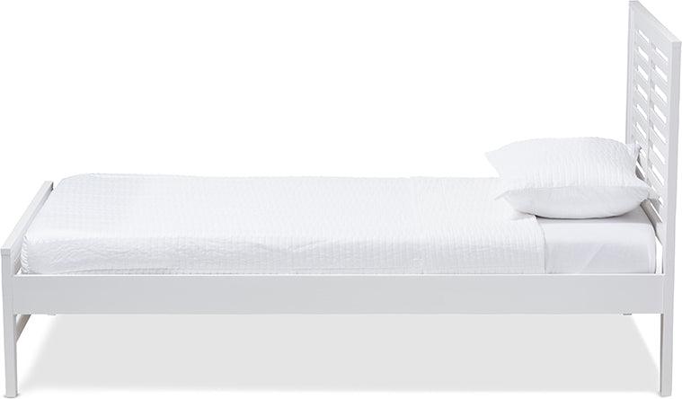 Wholesale Interiors Beds - Sedona Modern Classic Mission Style White-Finished Wood Twin Platform Bed