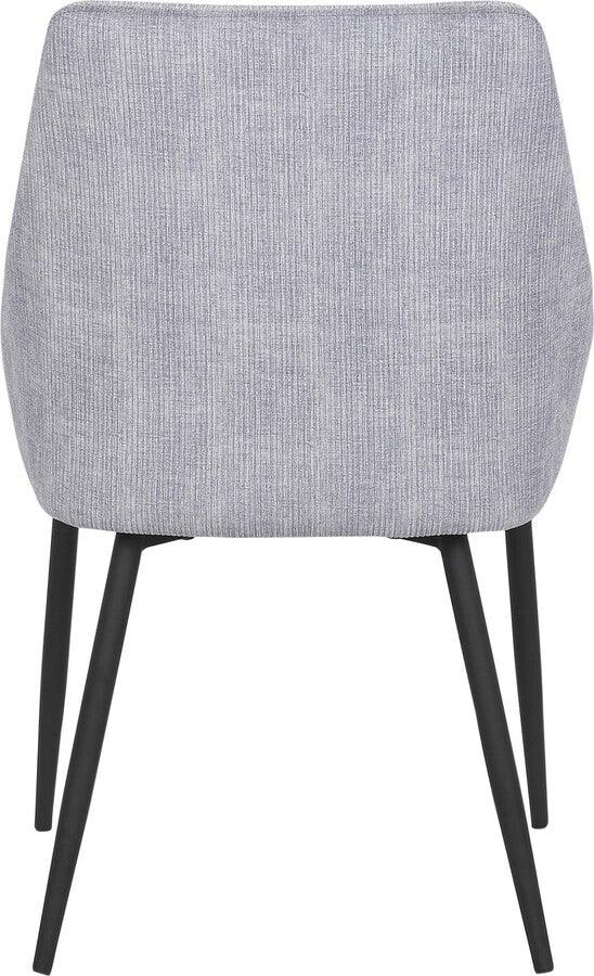 Lumisource Dining Chairs - Diana Contemporary Chair in Black Metal & Grey Corduroy Fabric - Set of 2