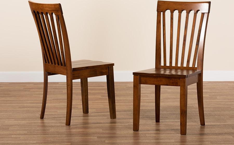Wholesale Interiors Dining Chairs - Minette Walnut Brown Finished Wood 2-Piece Dining Chair Set