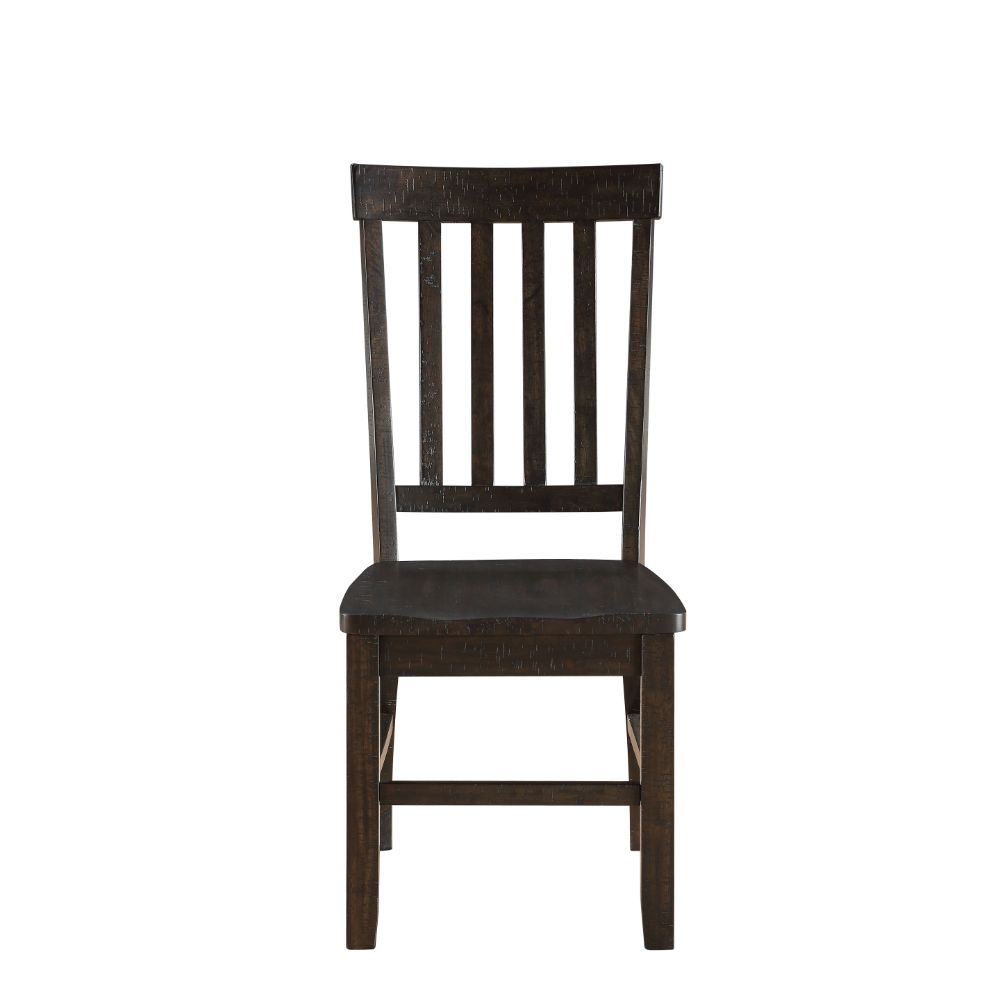 ACME Dining Chairs - ACME Maisha Side Chair (Set-2), Rustic Walnut