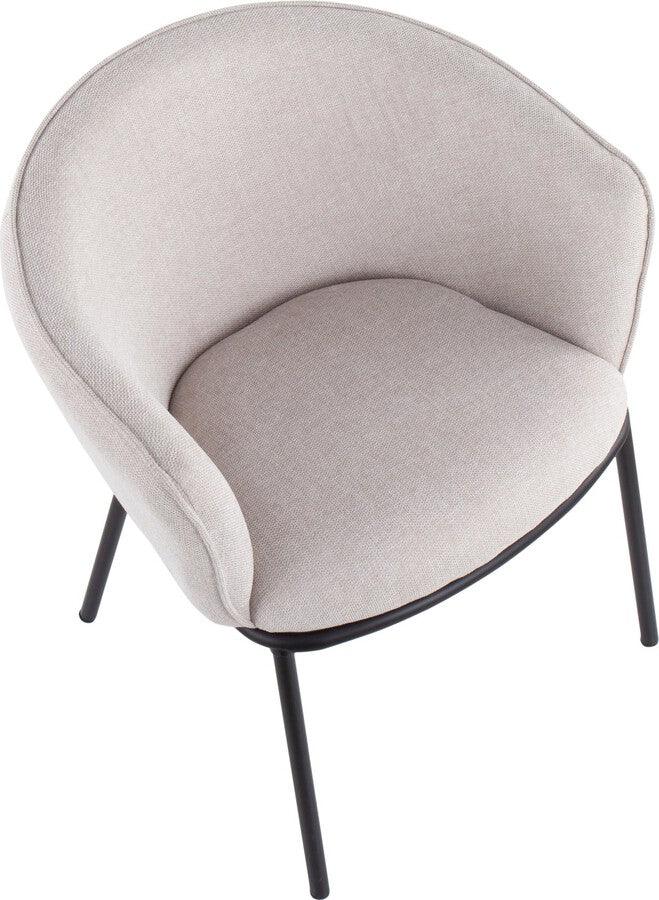 Lumisource Accent Chairs - Ashland Contemporary Chair In Black Steel & Cream Fabric