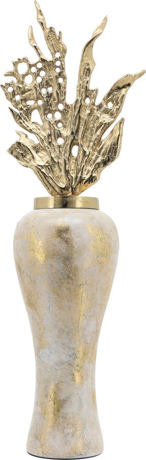 Sagebrook Home Vases - Glass 38"H Vase W/ Aluminum Top White & Gold