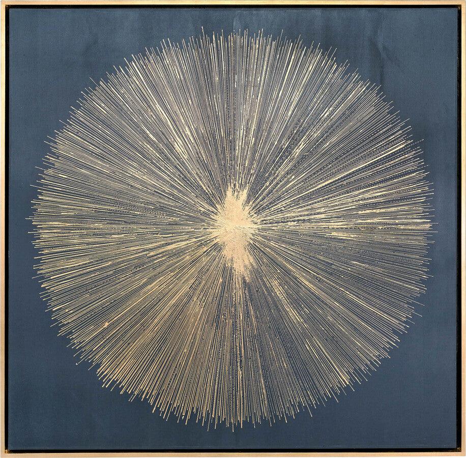 Sagebrook Home Wall Art - 71X71 Hand Painted Shining Gold Leaf Canvas Blk