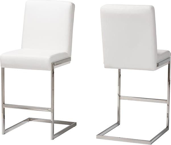 Wholesale Interiors Barstools - Toulan Counter Stool White (Set of 2)