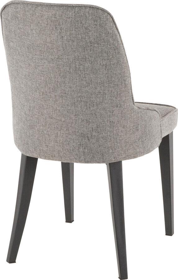 Lumisource Dining Chairs - Nueva Contemporary Accent/Dining Chair in Black Metal and Grey Fabric - Set of 2
