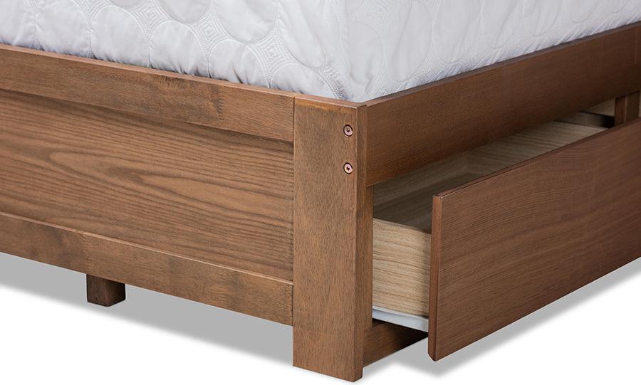 Wholesale Interiors Beds - Lene Queen Storage Bed Ash walnut & grey