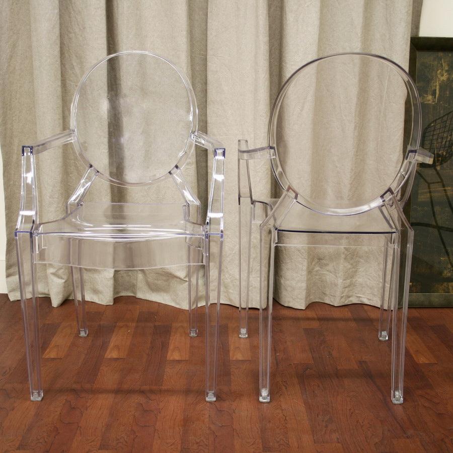 Wholesale Interiors Dining Chairs - Dymas Modern Acrylic Armed Ghost Chair (Set of 2)