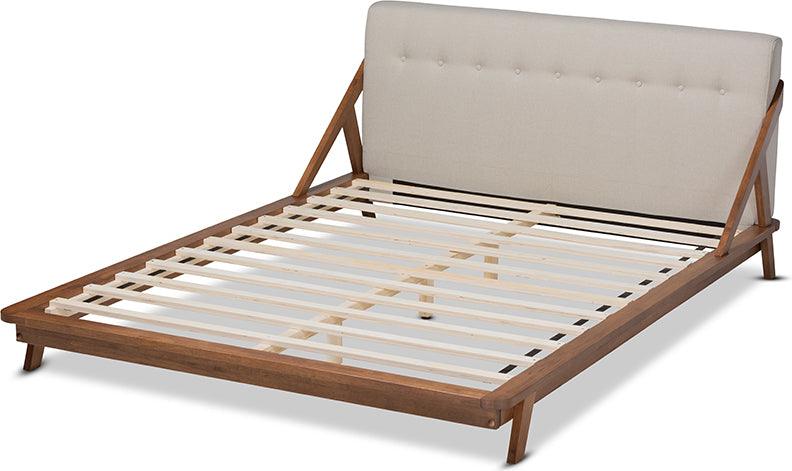 Wholesale Interiors Beds - Sante Full Bed Beige & Walnut
