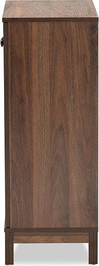 Wholesale Interiors Shoe Storage - Nissa Walnut Brown Finished Wood 2-Door Shoe Storage Cabinet