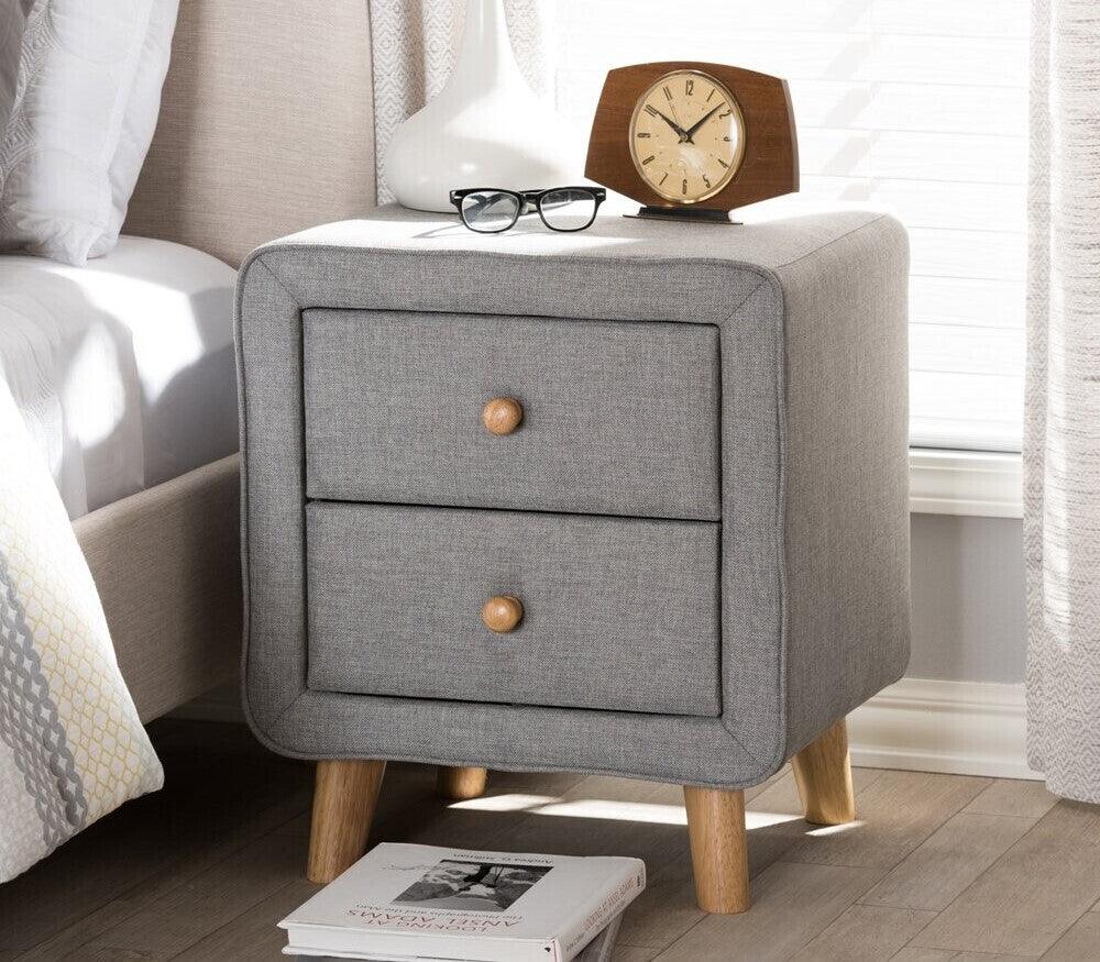 Wholesale Interiors Nightstands & Side Tables - Jonesy 2-Drawer Nightstand Gray