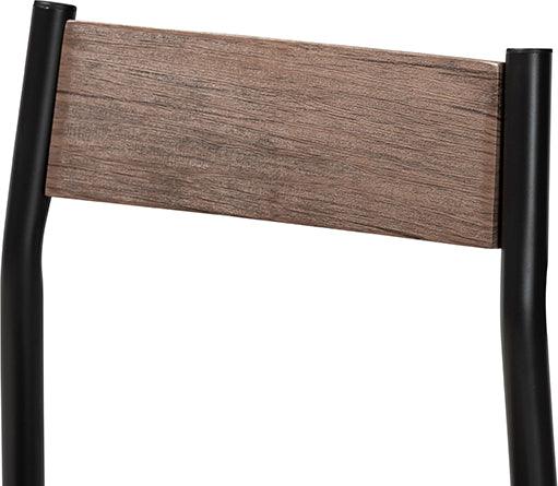 Wholesale Interiors Dining Sets - Mave Walnut Finished Wood and Black Metal 5-Piece Dining Set Walnut & Black