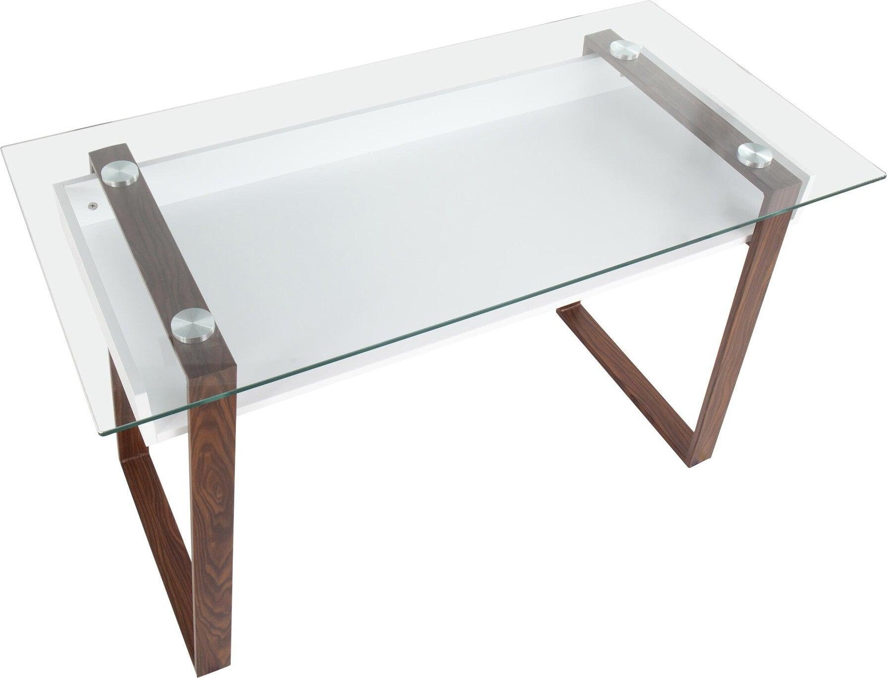 Lumisource Desks - Duke Desk Walnut & Clear
