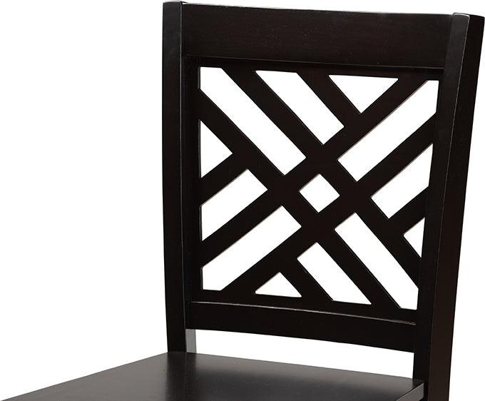 Wholesale Interiors Barstools - Caron Modern and Contemporary Transitional Dark Brown Finished Wood 2-Piece Counter Stool Set