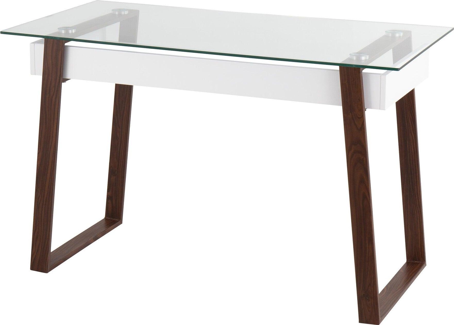 Lumisource Desks - Duke Desk Walnut & Clear