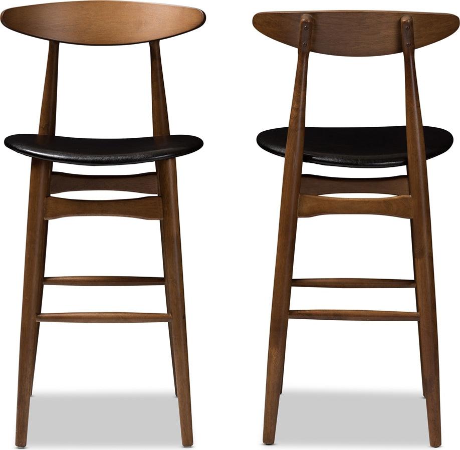 Wholesale Interiors Barstools - Flora Bar Stool Black & Walnut (Set of 2)