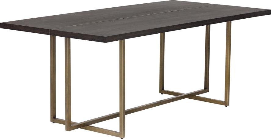 SUNPAN Dining Tables - Jade Dining Table - Antique Brass - Dark Mango - 79" Brown