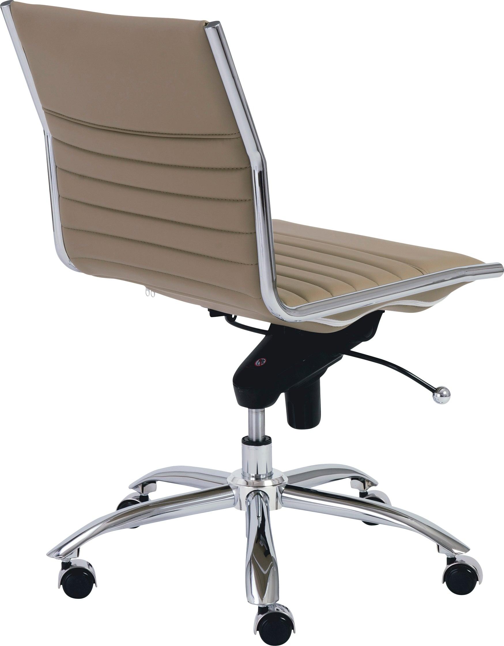 Euro Style Task Chairs - Dirk Low Back Office Chair w/o Armrests Taupe