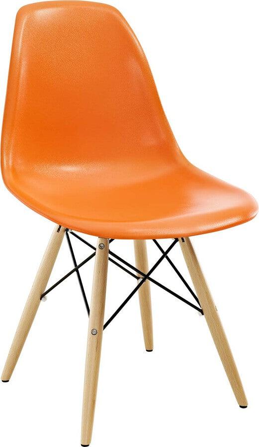 Modway Dining Chairs - Pyramid Dining Side Chairs Set of 2 Orange