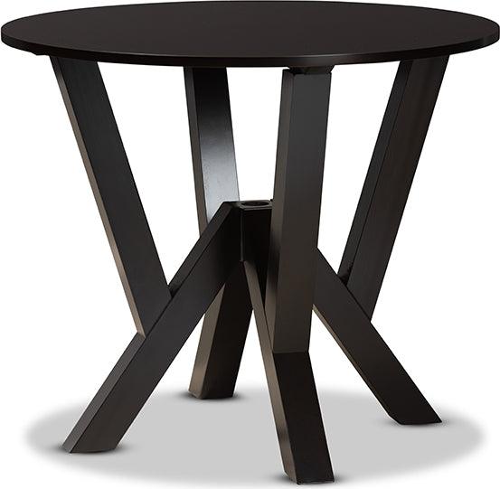 Wholesale Interiors Dining Sets - Nada Dark Brown Faux Leather Upholstered and Dark Brown Finished Wood 5-Piece Dining Set