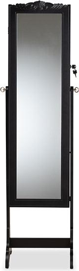 Wholesale Interiors Cabinets & Wardrobes - Madigan Modern and Contemporary Black Finished Wood Jewelry Armoire with Mirror