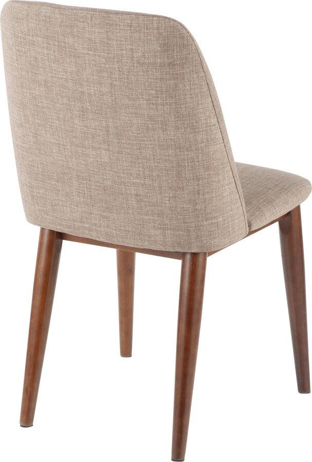Lumisource Dining Chairs - Tintori Contemporary Dining Chair in Brown Fabric - Set of 2
