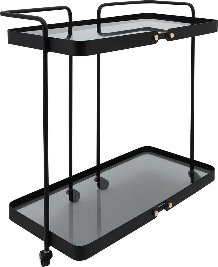 Sagebrook Home Kitchen & Bar Carts - Metal, 27"h 2-layered Bar Cart W/ Smokey Glass, Bl
