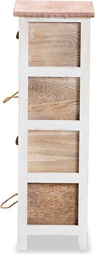 Wholesale Interiors Bedroom Organization - Palta Modern and Contemporary Two-Tone White and Brown Wood 4-Drawer Storage Unit