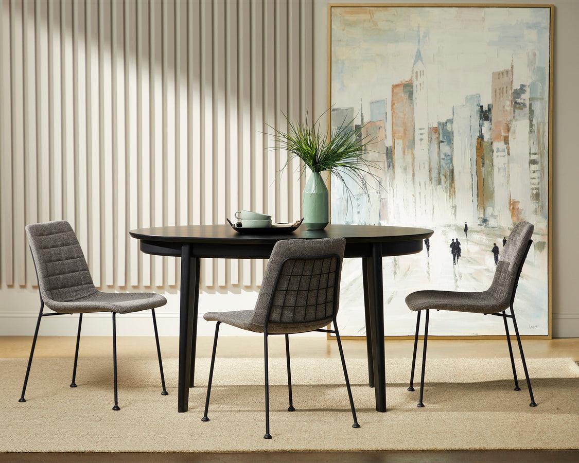 Euro Style Dining Tables - Atle 54"x34" Oval Dining Table in Matte Black