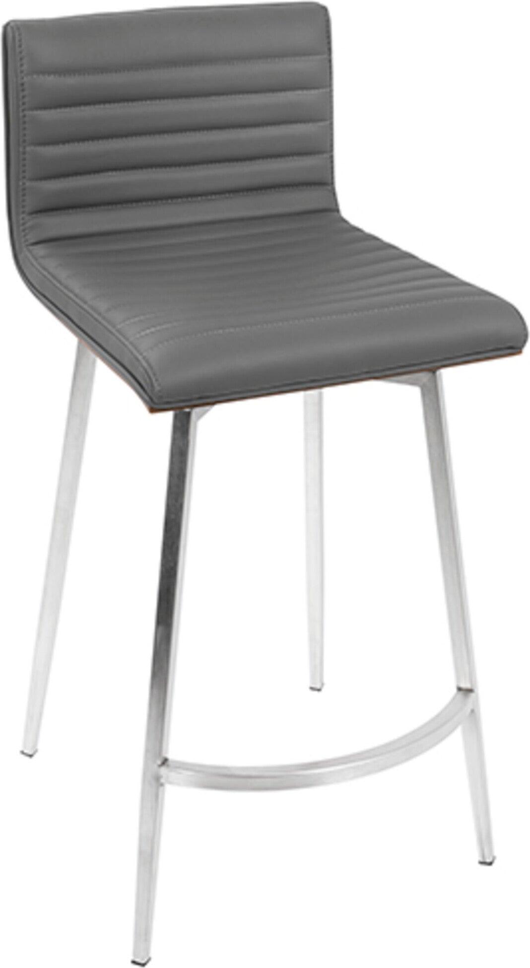 Lumisource Barstools - Mason Swivel Counter Stool Walnut & Gray (Set of 2)