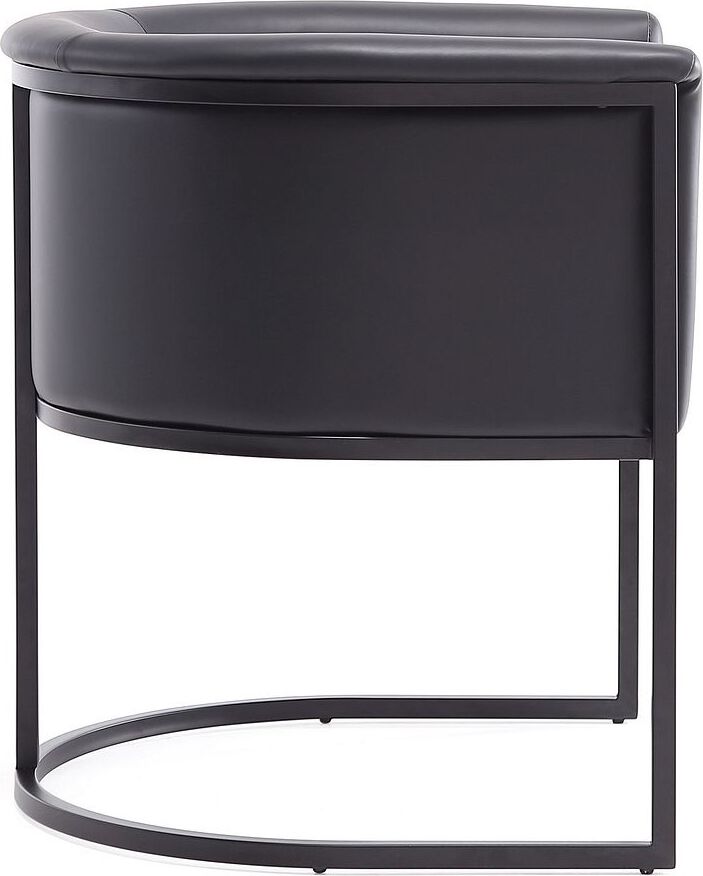 Manhattan Comfort Dining Chairs - Bali Black Faux Leather Dining Chair