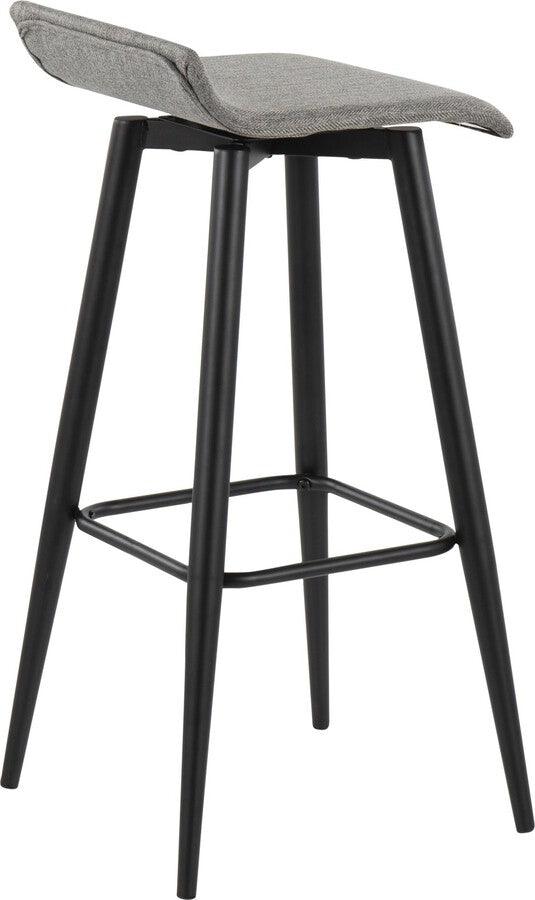 Lumisource Barstools - Ale Bar Stool In Black Steel & Grey Fabric (Set of 2)