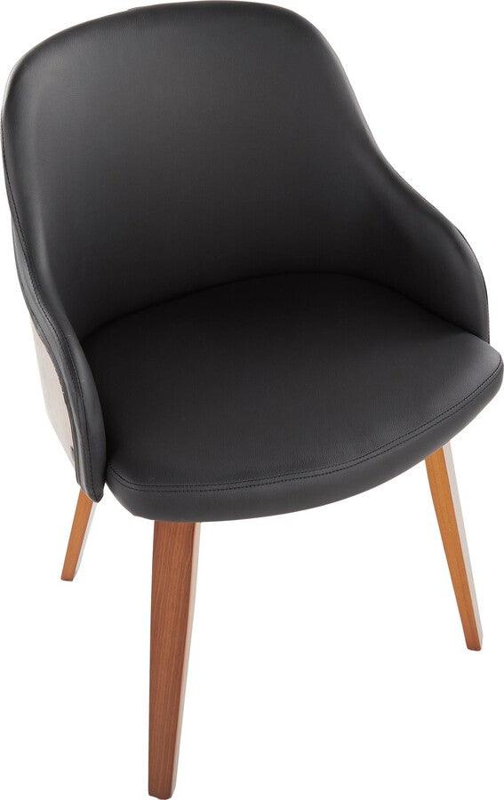 Lumisource Dining Chairs - Bacci Dining/Accent Chair In Walnut Wood & Black Faux Leather