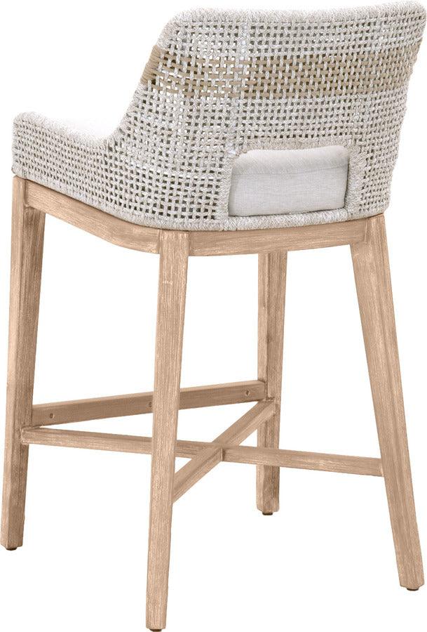 Essentials For Living Barstools - Tapestry Barstool Taupe & White Flat Rope, Taupe Stripe, Pumice, Natural Gray Mahogany