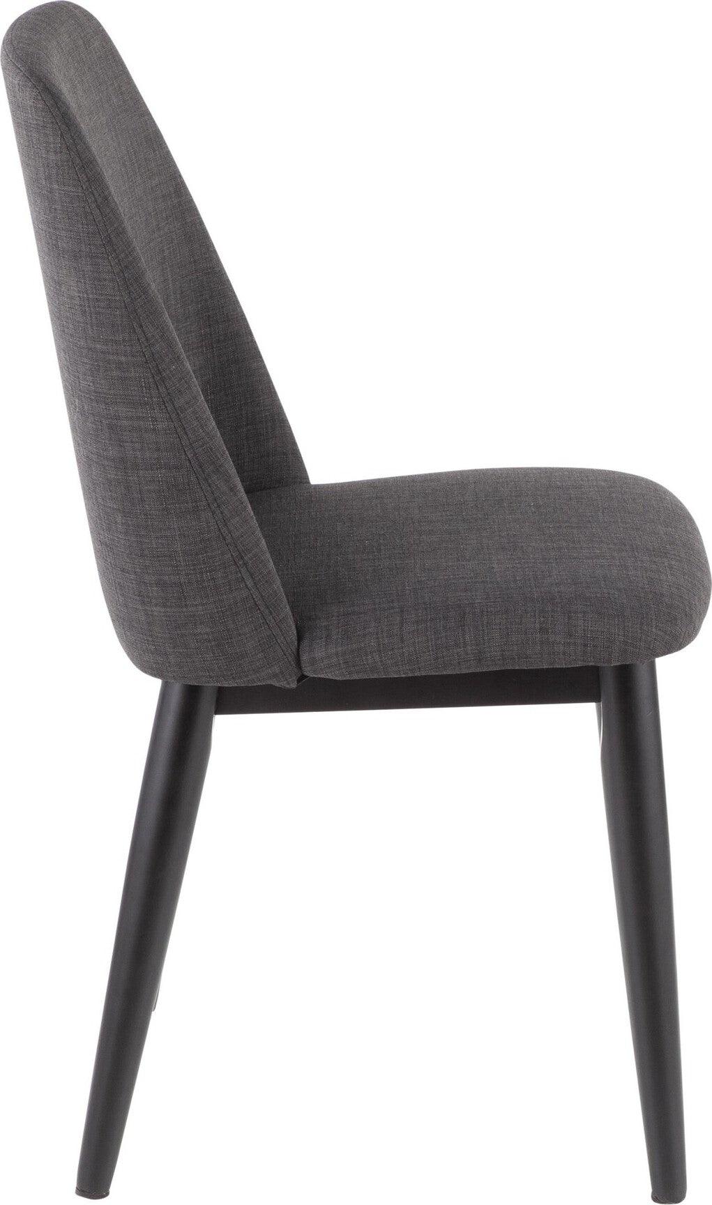 Lumisource Dining Chairs - Tintori Contemporary Dining Chair in Charcoal Fabric (Set of 2)