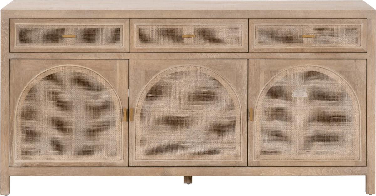 Essentials For Living Buffets & Cabinets - Cane Media Sideboard Smoke Gray Oak