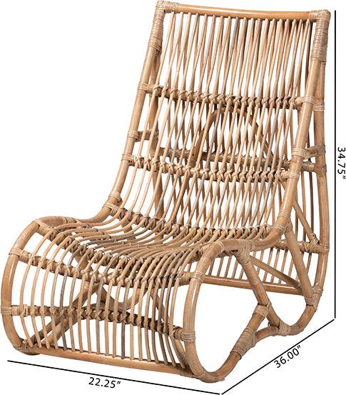 Wholesale Interiors Accent Chairs - Genera Modern Bohemian Natural Rattan Lounge Chair