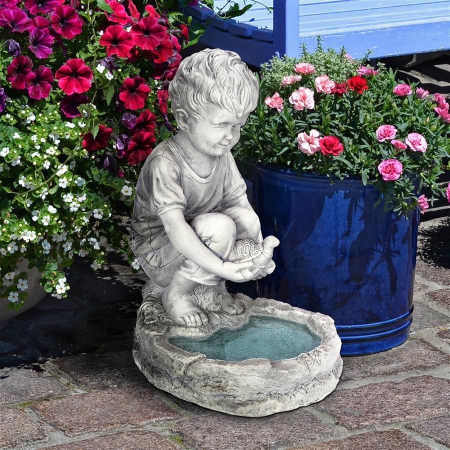 Design Toscano Garden Lovers Gifts - Tommy At Turtle Pond Little Boy Statue