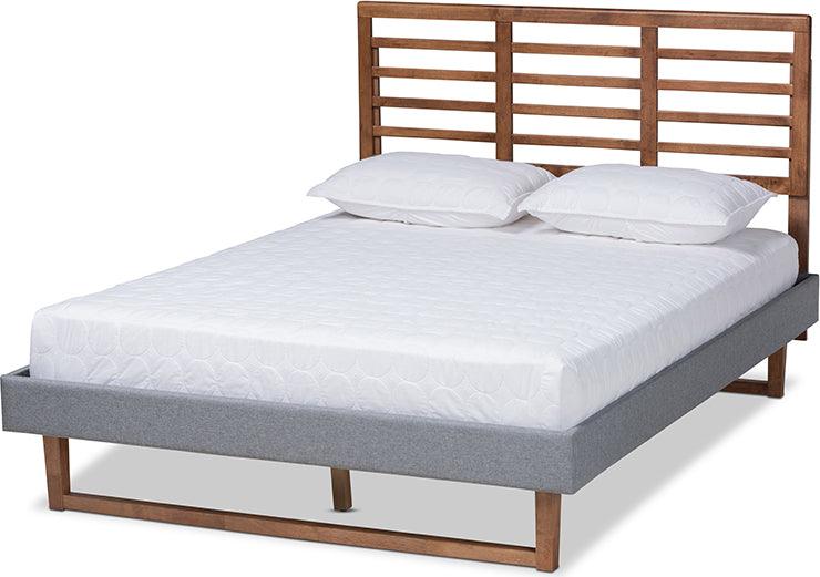 Wholesale Interiors Beds - Rina King Bed Dark Gray & Ash walnut