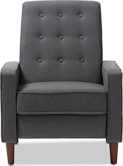 Wholesale Interiors Accent Chairs - Mathias Mid-Century Modern Grey Fabric Upholstered Lounge Chair